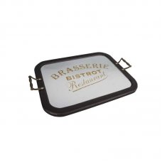 Glass tray with black frame "BRASSERIE" by Antic-line
