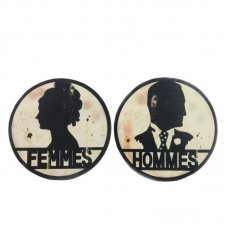 Set of 2 signs "Hommes/Femmes" by Antic-line
