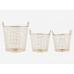 Set of 3 brass baskets "Wire" by Housedoctor